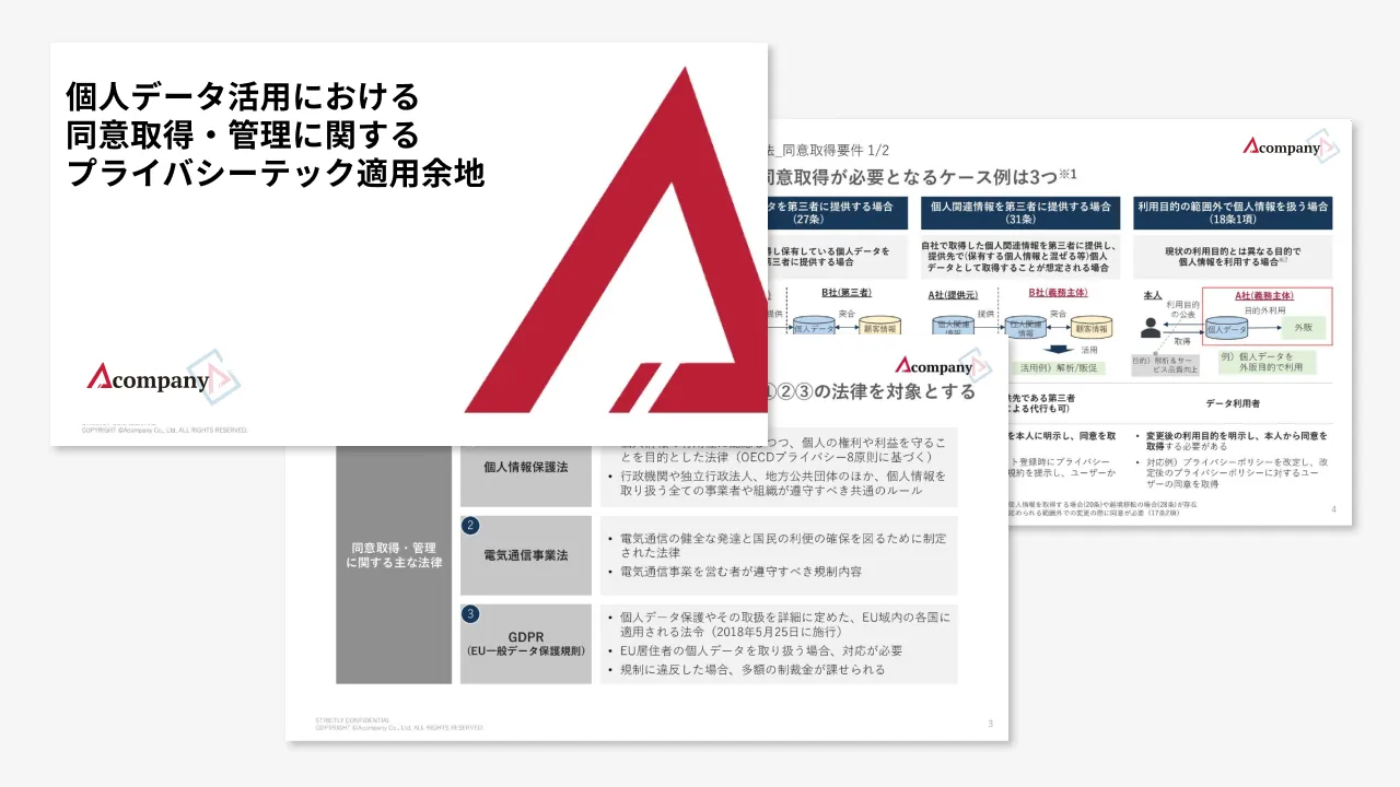 個人データ活用における同意取得・管理に関するプライバシーテック適用余地 